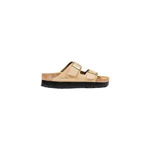 Birkenstock Beige Synthetic Platform Women's Sandals